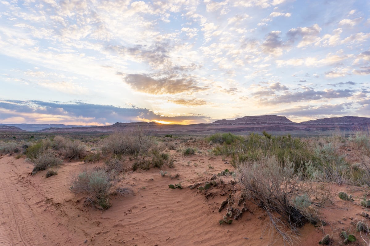 Sunrise in a Desert in Moab, Utah